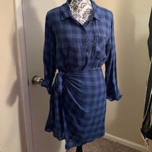 Sanctuary Blue Flannel Dress size Large